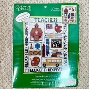Teacher Picture Counted Cross Stitch Kit Candamar Design 8 x10" Easy Large Print